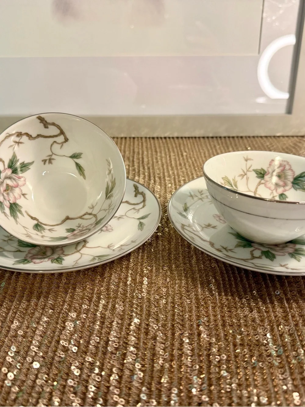 🌸H8 - Chatham Noritake China Tea Cup and Saucer Set (x 2) 🌸🛍️